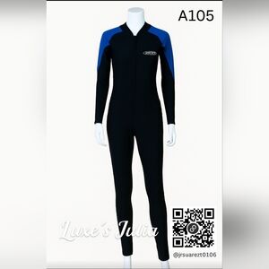 “Tilos Men’s Full Body Dive Skin Suit – Black & Blue – Size XL”